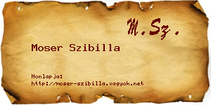 Moser Szibilla névjegykártya